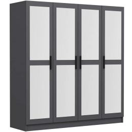 Ντουλάπα Τετράφυλλη Kale 506MNR2469 180x52x210cm Anthracite Τετράφυλλη