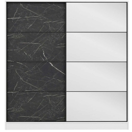 Ντουλάπα Δίφυλλη Kale 506MNR2630 180x60x210cm Marble Effect Black-White Δίφυλλη