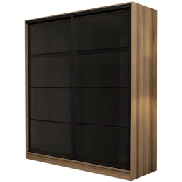 Ντουλάπα Δίφυλλη Kale 506MNR2648 180x52x210cm Oak-Black Δίφυλλη