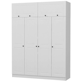 Ντουλάπα Τετράφυλλη Με Πατάρι Kale 506MNR2680 180x52x255cm White Τετράφυλλη