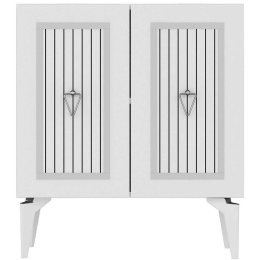 Μπουφές Capri 475OLV1761 75x40x79cm White-Silver Μοριοσανίδα, Μελαμίνη