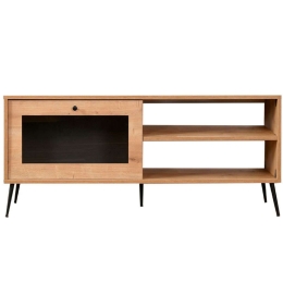 Έπιπλο Τηλεόρασης Calvin 998VOW1138 138x41x55cm Oak-Black