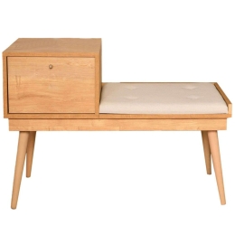 Σκαμπό Με Ντουλάπι Urban 998VOW1166 105x40x45cm Natural-White