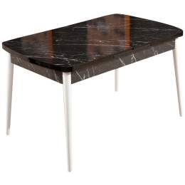 Τραπέζι Επεκτεινόμενο Bendir 107BCK1135 132/170x76,5x79cm Marble Effect Black-White Μοριοσανίδα,Ξύλο