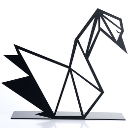 Διακοσμητικό Επιτραπέζιο Swan 901LMN1112 22x20cm Black Aberto Design Μέταλλο