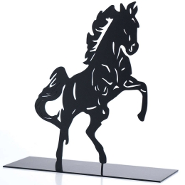 Διακοσμητικό Επιτραπέζιο Horse 901LMN1115 20x20cm Black Aberto Design Μέταλλο