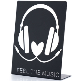 Διακοσμητικό Επιτραπέζιο Feel The Music 901LMN1118 15x20cm Black Aberto Design Μέταλλο