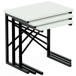 Ζιγκόν (Σετ 3Τμχ) 115DLY1102 37x35x46/45x35x50/53x35x54cm White-Black