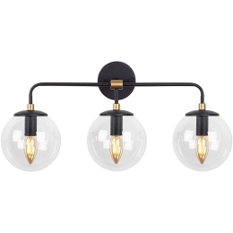 Φωτιστικό Τοίχου - Απλίκα Horn 942FLG2173 56x21x27cm 3xE14 40W Clear-Black Opviq