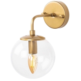 Φωτιστικό Τοίχου - Απλίκα Horn 942FLG2179 15x27cm 1xE14 40W Gold-Clear Opviq