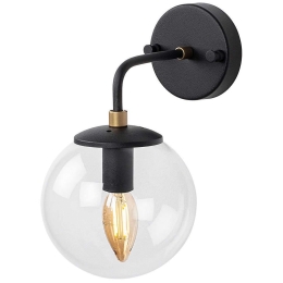 Φωτιστικό Τοίχου - Απλίκα Horn 942FLG2181 15x27cm 1xE14 40W Black-Gold Opviq