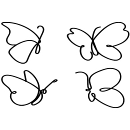 Διακοσμητικό Τοίχου Butterflies (Σετ 4Τμχ) 579LDN1163 25x25cm Black Wallity Μέταλλο