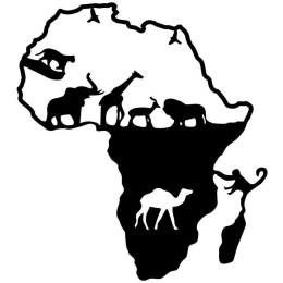 Διακοσμητικό Τοίχου Animals Of Africa 891TNL3132 61x70cm Black Wallity Μέταλλο
