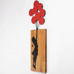 Διακοσμητικό Τοίχου Banksy 891TNL3150 34x99cm Multi Wallity Μέταλλο,Ξύλο