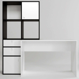 Γραφείο Cannes 285LCV1212 164x55x160cm White-Black