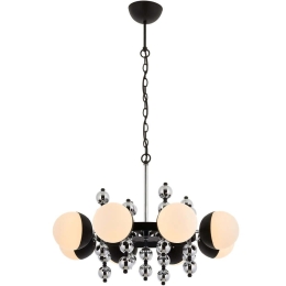 Φωτιστικό Οροφής 301AUR1277 Φ105x68cm 8xE27 40W Black-Chrome Opviq