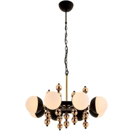 Φωτιστικό Οροφής 301AUR1278 Φ105x68cm 8xE27 40W Black-Gold Opviq