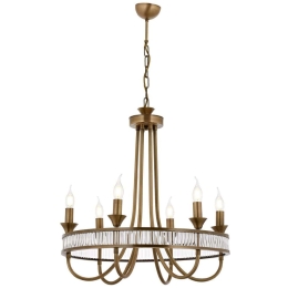 Φωτιστικό Οροφής - Πολυέλαιος 301AUR1331 Φ60x110cm 6xE14 40W Gold Opviq