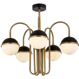 Φωτιστικό Οροφής - Πλαφονιέρα 301AUR1338 Φ60x70cm 5xE27 40W Gold-Black Opviq