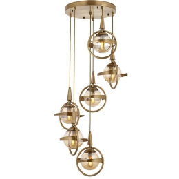 Φωτιστικό Οροφής 301AUR1348 Φ40x100cm 6xE14 40W Gold Opviq
