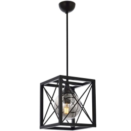 Φωτιστικό Οροφής 683AVN1412 25x25x75cm 1xE27 40W Black Opviq