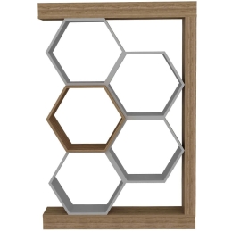 Βιβλιοθήκη Artemis 322RTC1114 90x24,6x140cm Walnut-White