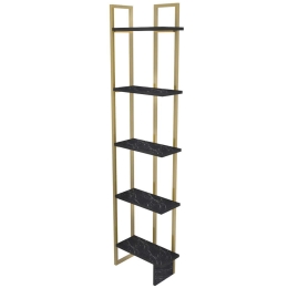 Ραφιέρα Δαπέδου Alice 322RTC1178 45,2x21,6x180cm Marble Effect Black-Gold