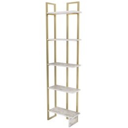 Ραφιέρα Δαπέδου Alice 322RTC1179 45,2x21,6x180cm Marble Effect White-Gold
