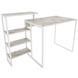 Γραφείο Rino 322RTC1308 133x60x76,8cm Marble Effect White