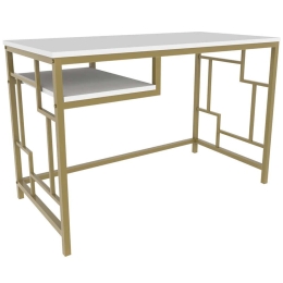 Γραφείο Kennesaw 322RTC1465 120x60x74,8cm Gold-White