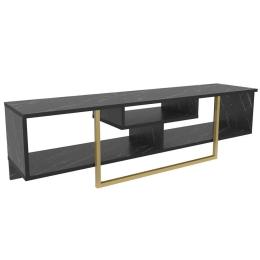 Έπιπλο Τηλεόρασης Asal 150 322RTC2108 150x35,2x40cm Marble Effect Black-Gold