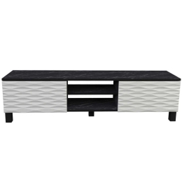 Έπιπλο Τηλεόρασης Lukas 322RTC2150 150x35x40,3cm Marble Effect Black-White