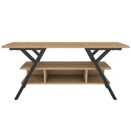 Έπιπλο Τηλεόρασης Minerva 322RTC2312 120x35x55cm Black-Oak