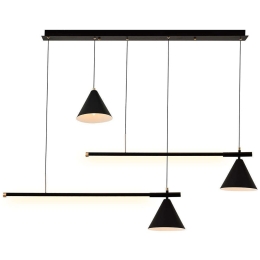 Φωτιστικό Οροφής - Ράγα 414LRC1239 120x18x120cm 3xE14 40W/2xLed 15W 3000K Black Opviq