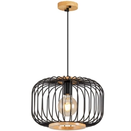 Φωτιστικό Οροφής 414LRC1276 Φ34x120cm 1xE27 40W Black Opviq