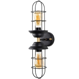 Φωτιστικό Τοίχου - Απλίκα Mahoni 942FLG2205 12x20x51cm 2xE27 40W Black Opviq