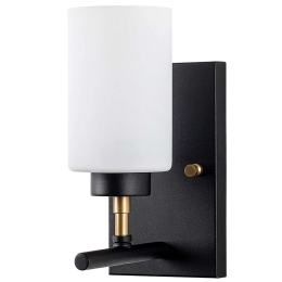 Φωτιστικό Τοίχου - Απλίκα Yensuk 942FLG2208 12x17x25cm 1xE27 40W Black-White Opviq