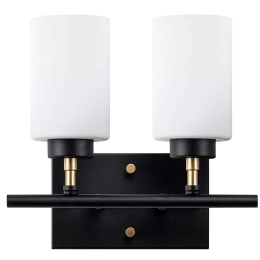 Φωτιστικό Τοίχου - Απλίκα Yensuk 942FLG2209 31x15x28cm 2xE27 40W Black-White Opviq