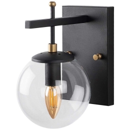 Φωτιστικό Τοίχου - Απλίκα Zahar 942FLG2215 15x20x15cm E14 40W Clear-Black Opviq