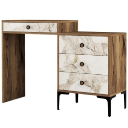 Τουαλέτα Lizbon 845HCT2303 124x40x84,7cm Marble Effect White-Walnut