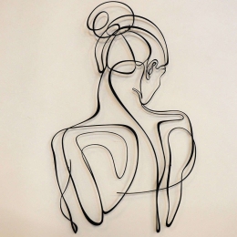 Διακοσμητικό Τοίχου Woman 507ATP1143 34x61cm Black Wallity Ατσάλι