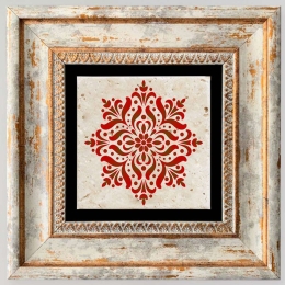 Κάδρο 602KLV1134 20x20cm Multi Wallity Τετράγωνοι Ξύλο,Πέτρα
