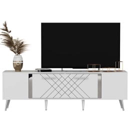 Έπιπλο Τηλεόρασης Detas 475OLV1137 150x35x48,2cm White-Silver
