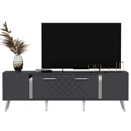 Έπιπλο Τηλεόρασης Detas 475OLV1139 150x35x48,2cm Anthracite-Silver
