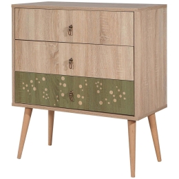Συρταριέρα City Trio Dino 869VEL3471 80x40x89cm Oak-Green