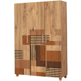 Ντουλάπα Τρίφυλλη Leva Hedera Colorblock 863SPH4230 120x48x189cm Multi Τρίφυλλη