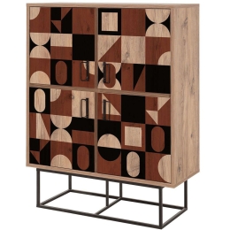 Παπουτσοθήκη - Ντουλάπι Quantum Solo Chess 863SPH5129 93x36x115cm Multi Μοριοσανίδα, Μέταλλο