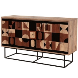 Μπουφές Quantum Mare Chess 863SPH5125 140x40x80cm Multi Μοριοσανίδα, Μέταλλο
