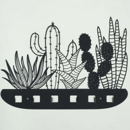 Κρεμάστρα Τοίχου 6 Θέσεων Cactus 620ATP1117 68x44cm Black Aberto Design Ατσάλι