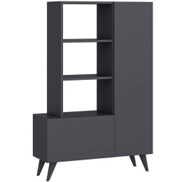 Παπουτσοθήκη Agostina 505CRL1602 80x31,5x121cm Anthracite Μοριοσανίδα, Μελαμίνη